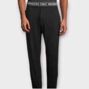 Members Only Men’s Pants Small Logo Button Fly Elastic Waistband Loungewear NWT